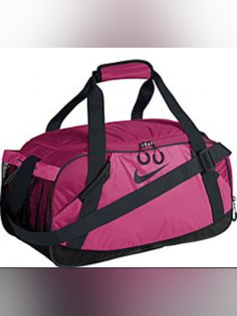 Nike Fuchsia Pink Varsity Duffle Sports Gym Bag Travel Overnight Weekender Tote